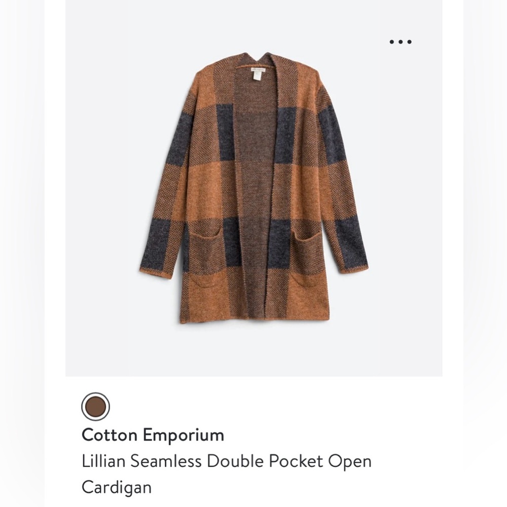 Seamless double pocket open cardigan Size M